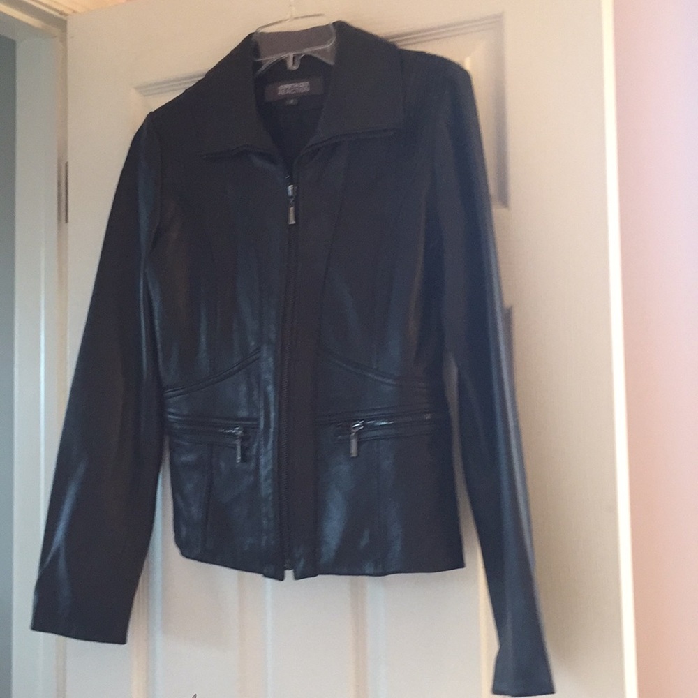 Black leather jacket